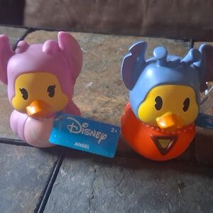 Disney Pink and Blue Duck Figurines